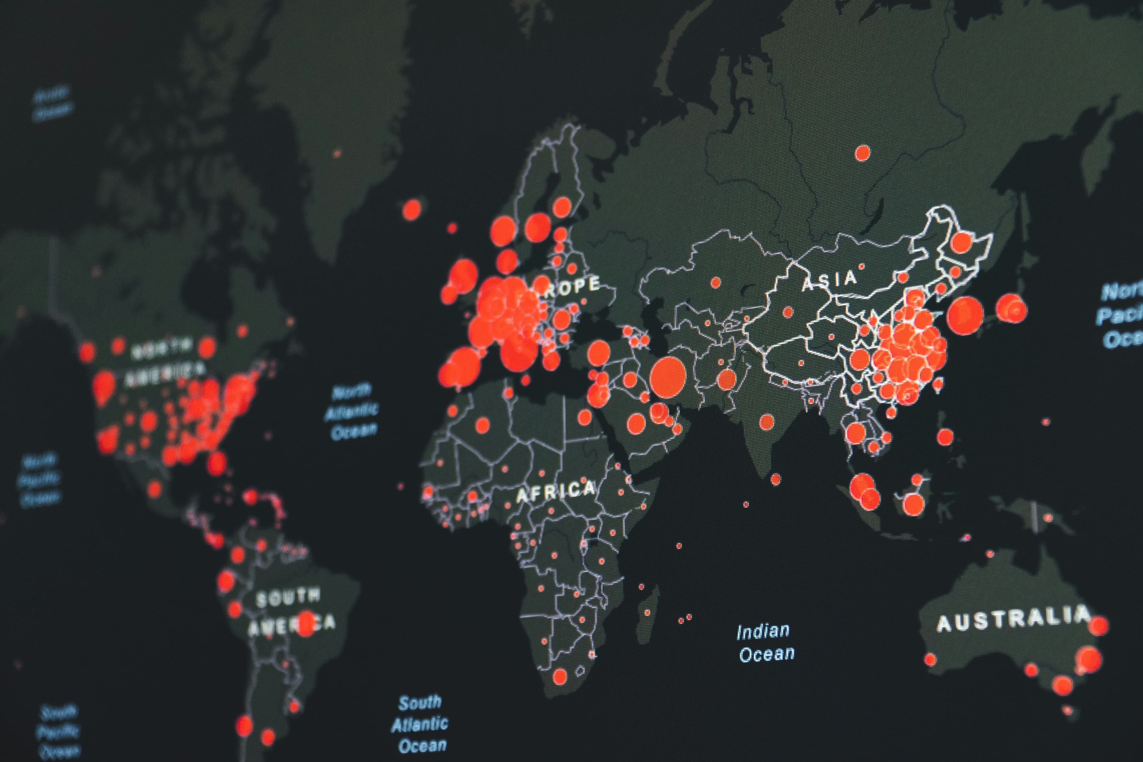 World map with data points